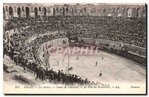 Old Postcard Arles Bulls race Arenes laying Banderiles