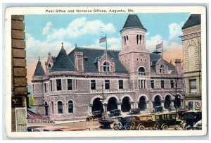 1929 Post Office And Revenue Officers Cars Augusta Maine ME Vintage Postcard