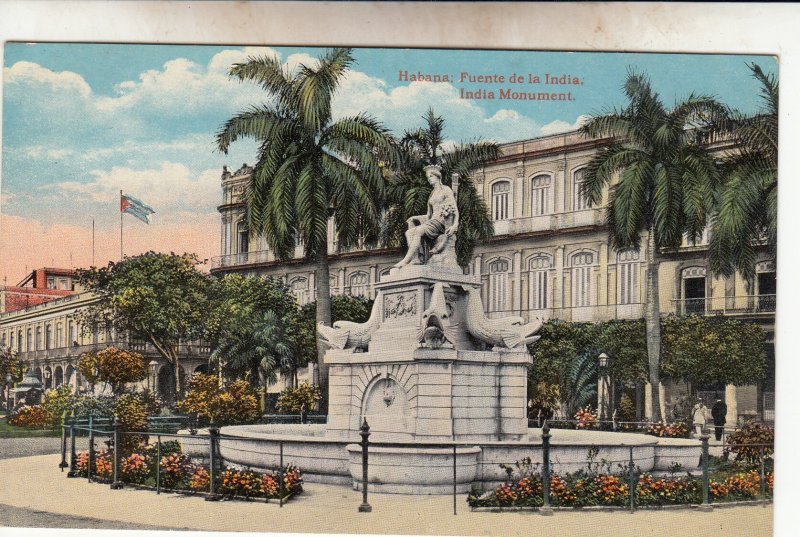 P1924  old postcard cuba advertizing mr. rodrigues, havana india monument unused