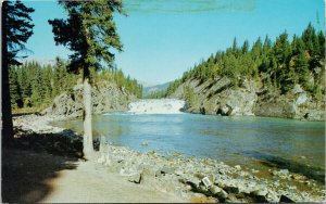 Bow Falls Banff National Park Alberta Husky Oil Refining AD Postcard E99 *as is