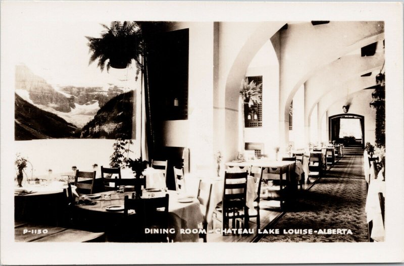 Lake Louise Alberta Dining Room Chateau Lake Lousie Unused RPPC Postcard G98 