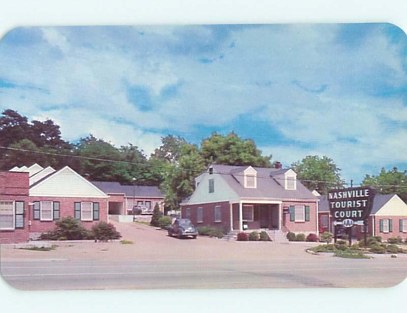 Unused 1950's OLD CARS & NASHVILLE TOURIST COURT MOTEL Nashville TN s5693-12