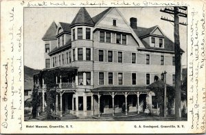 Vtg 1907 Hotel Munson Granville New York NY Antique Washington County Postcard