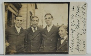 Rppc North Towanda NY Lee Family of Boys To East Downingtown PA Postcard P14