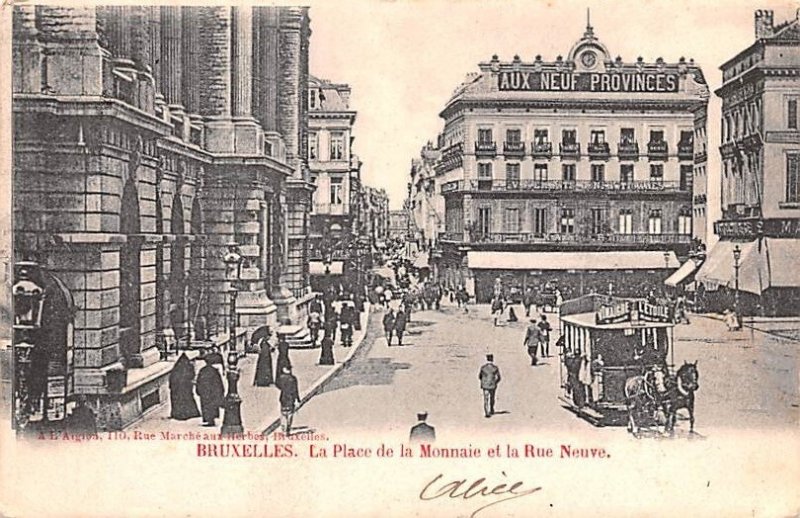 La Place de la Monnaie et la Rue Neuve Bruxelles Belgium Postal Used Unknown,...