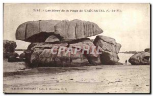 Old Postcard Blocks from the beach in Tregastel