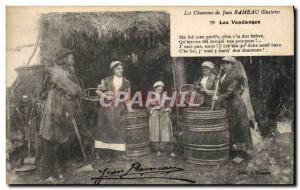 Vintage Postcard Folklore Peasants songs of illustrated Jean