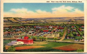 View Rim Rock Dr Billings Montana MT Linen Postcard Curteich VTG UNP Vintage 