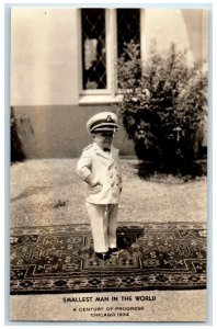 1934 Smallest Man In The World Midget Sailor Suit Chicago IL RPPC Photo Postcard