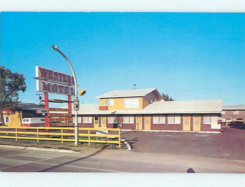 Unused Pre-1980 OLD CARS & WESTERN MOTEL Brandon MB M0174