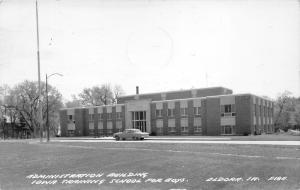 Eldora Iowa Training School for Boys~Car Parked by Administration Building~RPPC