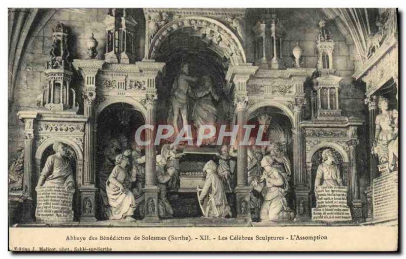 Postcard The Benedictine Abbey De Solesmes The Celebres Sculptures L & # 39As...