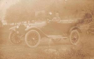 Man Driving Car Early Auto Real Photo Antique Postcard J58895 