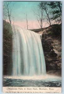 Mankato Minnesota Postcard Minneopa Falls State Park Exterior View 1909 Vintage