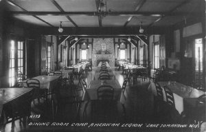 Lake Tomahawk Wisconsin Camp American Legion Dining Room Real Photo PC AA74851