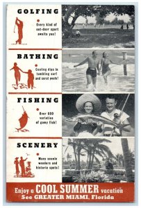 1942 Summer Gram Water-Cooled Vacation Land Miami Florida FL Posted Postcard