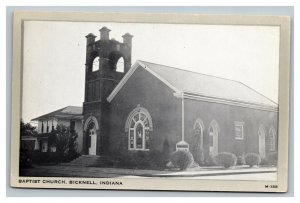 Vintage 1960's Photo Postcard Baptist Church & Parsonage Bicknell Indiana