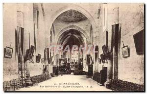 Saint Emilion Old Postcard Inside view of & # collegial 39eglise