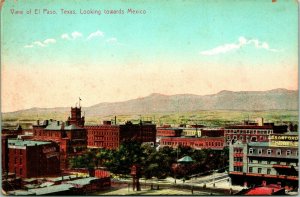 Vtg Postcard 1910s El Paso Texas TX View of El Paso Looking Toward Mexico Unused