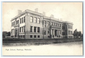 c1905 High School Exterior Building Hastings Nebraska Vintage Antique Postcard