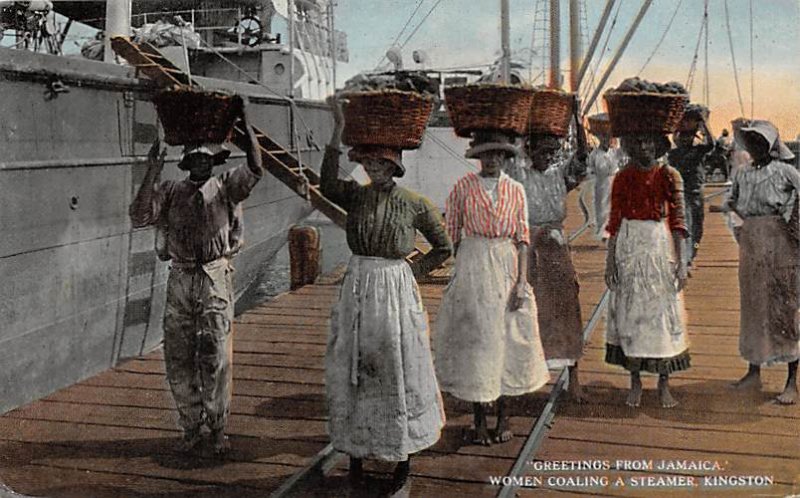 Women Coaling a Steamer Jamaica Unused 