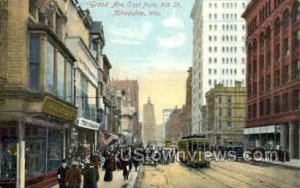 Grand Ave. - MIlwaukee, Wisconsin WI Postcard