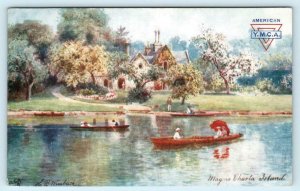 Tuck Oilette MAGNA CHARTA ISLAND Picturesque Thames YMCA Wimbush 1910sPostcard