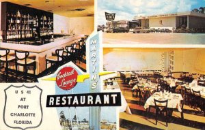 Port Charlotte Florida Martin's Restaurant Vintage Postcard AA18054