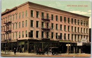 Hotel Norton Detroit Michigan MI Huge Building Street View Postcard