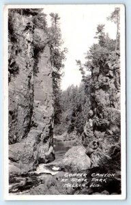 RPPC MELLEN, Wisconsin WI ~State Park COPPER CANYON 1951 Ashland County Postcard