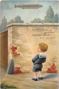 H81/ Blimp Zeppelin Postcard Boys Being Boys Pee Urinate Peeing c1910 88