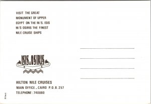 Visit Upper Egypt Isis Osiris Hilton Nile Cruises ship Cairo Egypt  Postcard