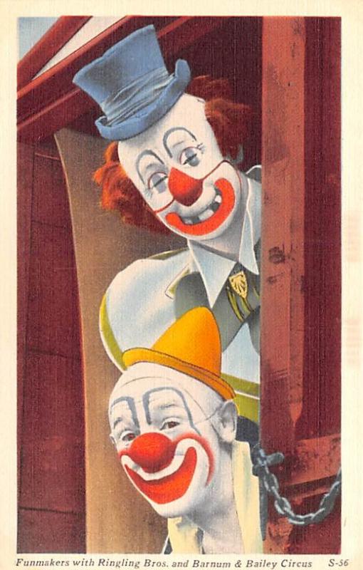 Funmakers with Ringling Bros and Barnum & Bailey Circus Circus Clown Unused 