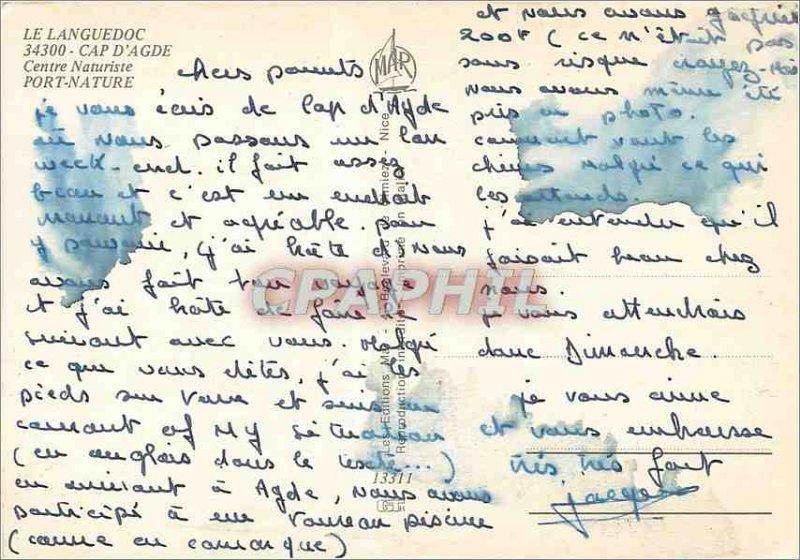 'Postcard Modern Languedoc Naturist Cap d''Agde Port Nature Center'