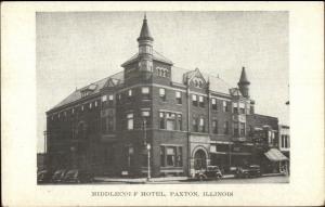 Paxton IL Middlecoff Hotel c1910 Postcard