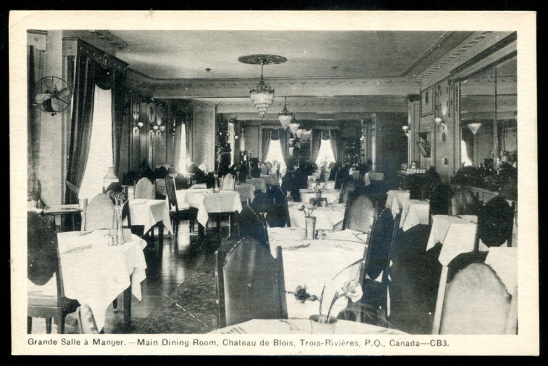 dc1313 - TROIS RIVIERES Quebec Postcard 1930s Chateau de Blois Interior