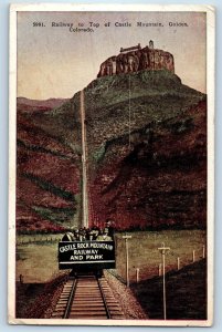 1923 Golden Colorado CO Postcard Railway Top Castle Mountain Park Scenic View