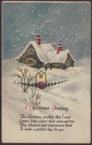 A Christmas Greeting,House Postcard