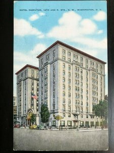 Vintage Postcard 1953 Hotel Hamilton 14th & K Streets Washington D.C.