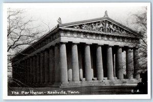 Nashville Tennessee TN Postcard RPPC Photo The Parthenon Cline c1950's Vintage