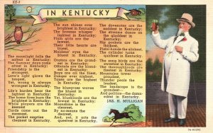 Vintage Postcard In Kentucky Poem By Jas. H. Mulligan Man Entertainer Magician