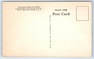 SOUTH PORTLAND, Maine ME ~ Roadside TWO ELMS Hotel Motel c1940s Postcard