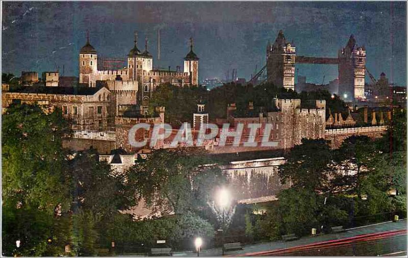 Modern Postcard The Tower at Night London