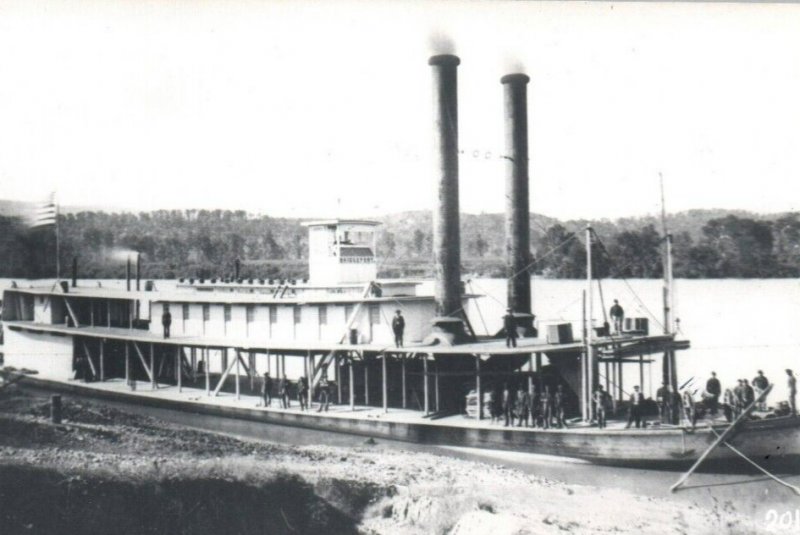 RPPC Photo Bridgeport Riverboat Steamship Civil War Era