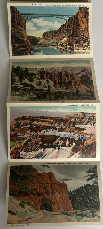 Art Folder of Utah's National Parks Postcard Souvenir Folder 18 Cards 1944