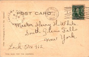 Vintage Postcard 1907 Easter Greetings Glen Falls NY JV11