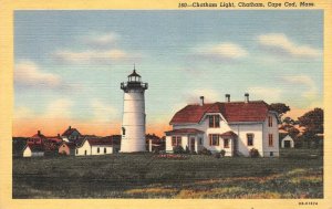 Chatham Lighthouse, Cape Cod, Massachusetts 1948 Linen Vintage Postcard