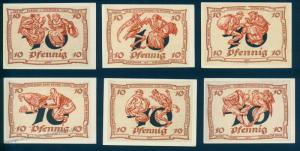 Germany Post-WWI Notgeld Arnstadt Anti-Semitic Uncirculated Bill Set 82093