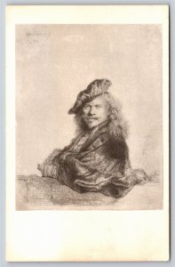 Washington DC~Rembrandt Leaning On Stone Sill @ Natl Gallery Of Art~Vintage PC