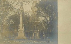 C-1905 Owego New York Tioga County Court House RPPC Photo Postcard 20-5463